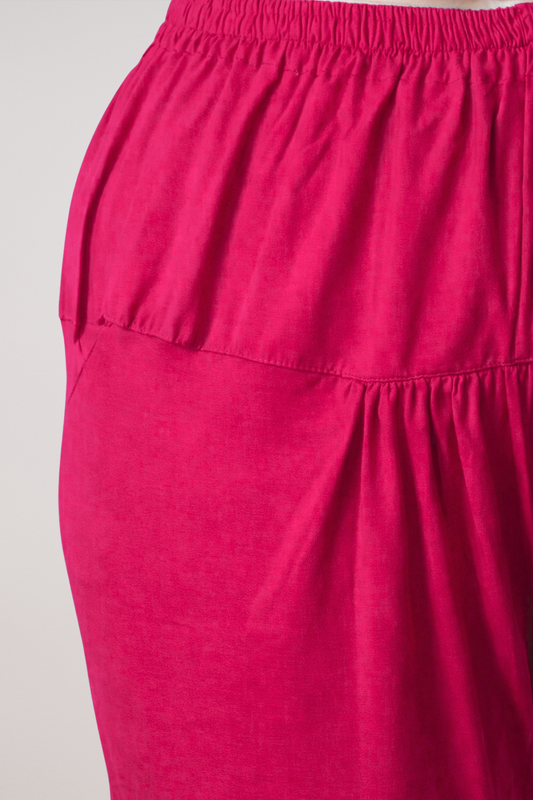 Magenta Cotton Churidar Pants