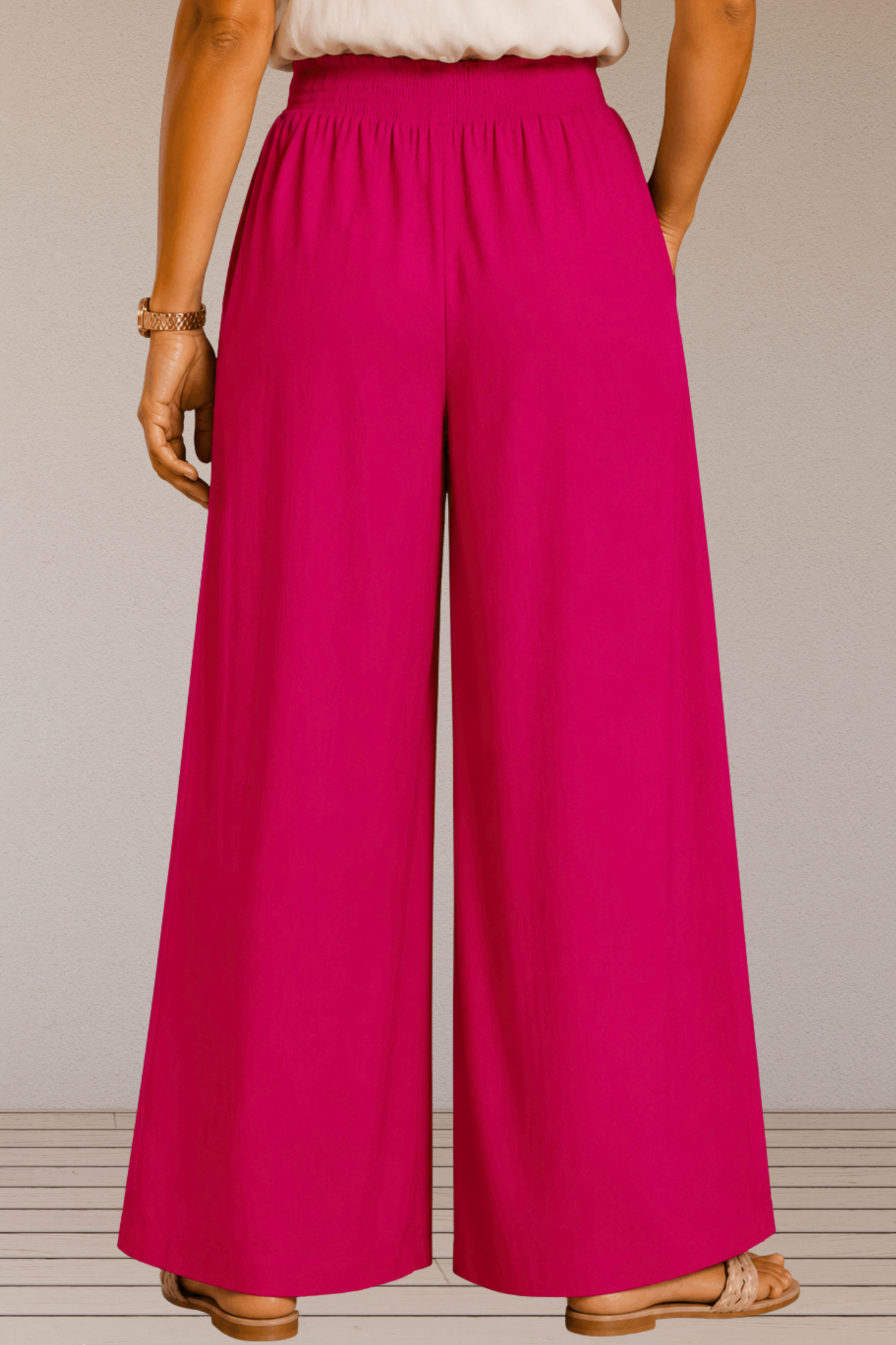 Magenta Flared Palazzo Pant