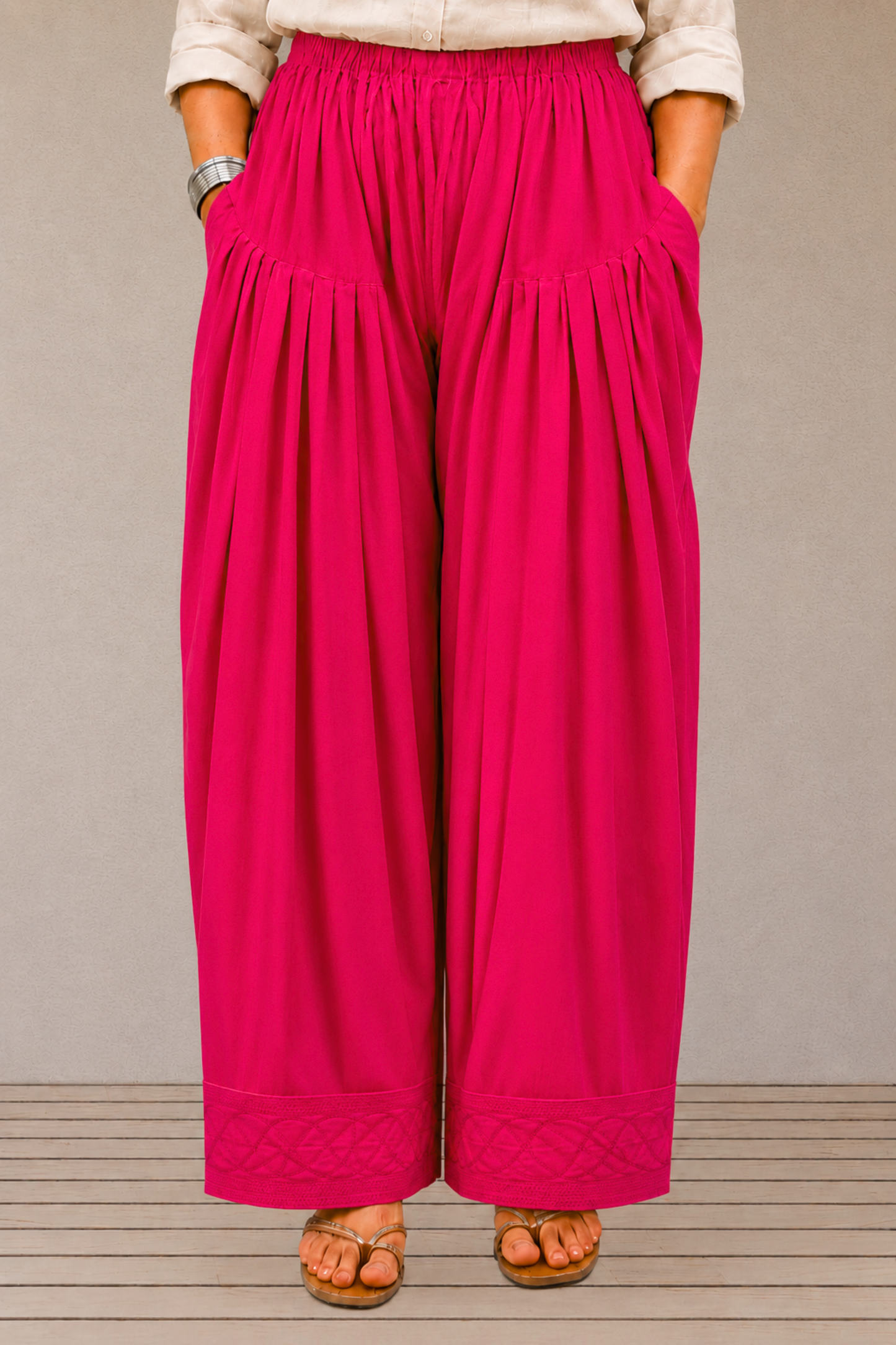 Magenta Rayon Farshi Salwar