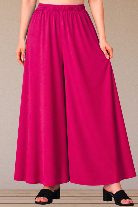 Magenta Rayon Skirt Palazzo