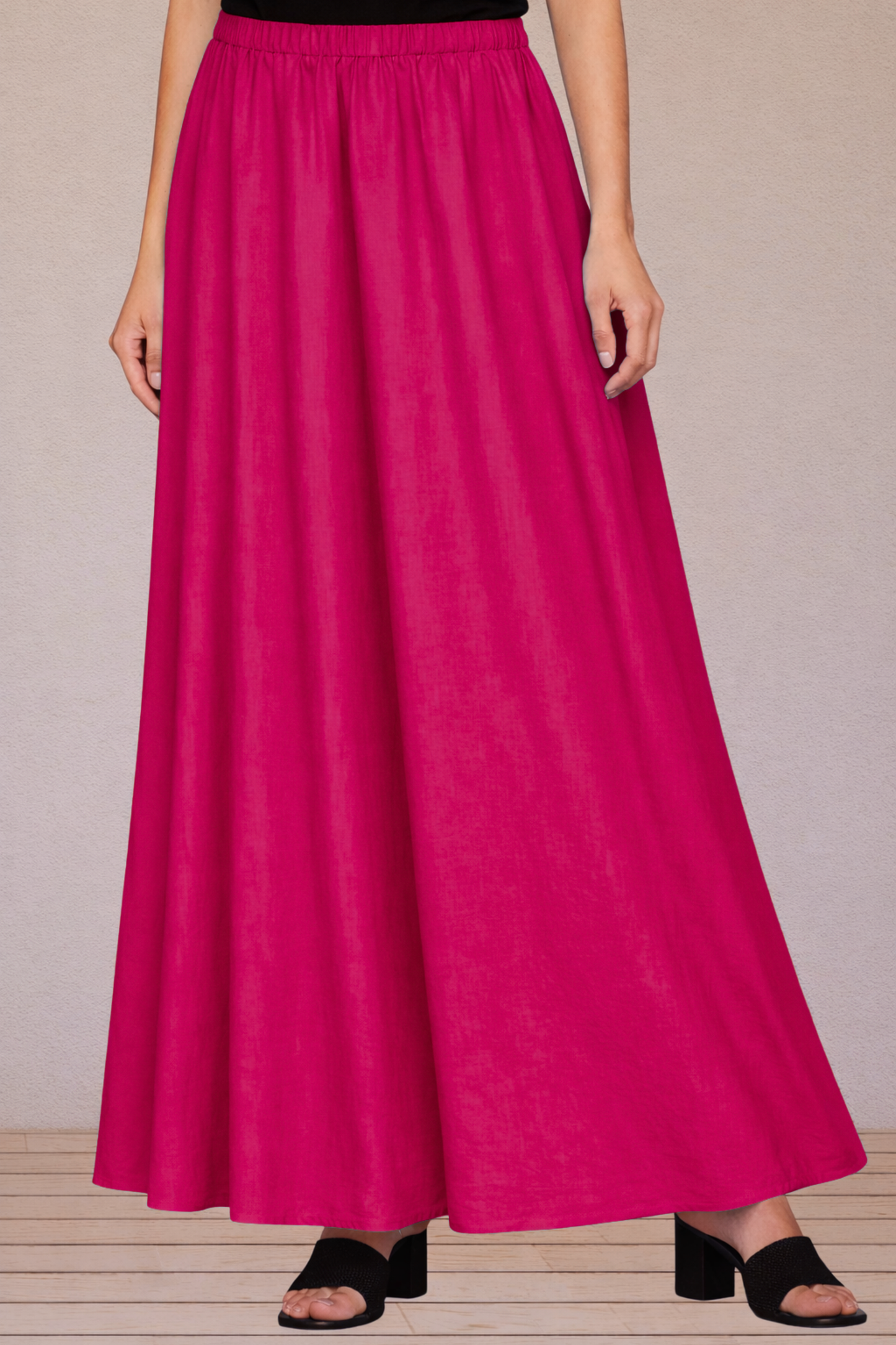 Magenta Rayon Long Skirt
