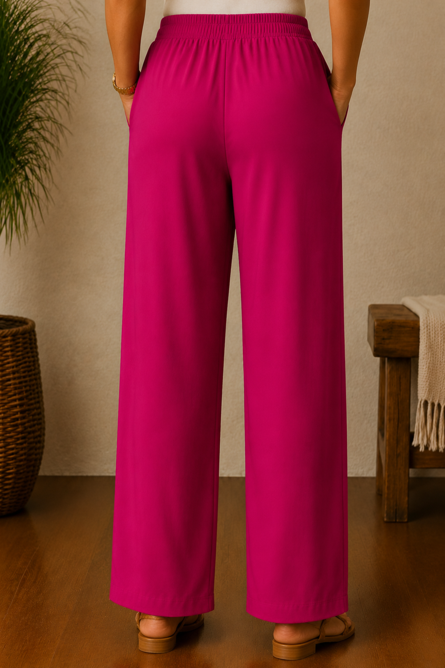 Magenta Rayon Kurti Pant