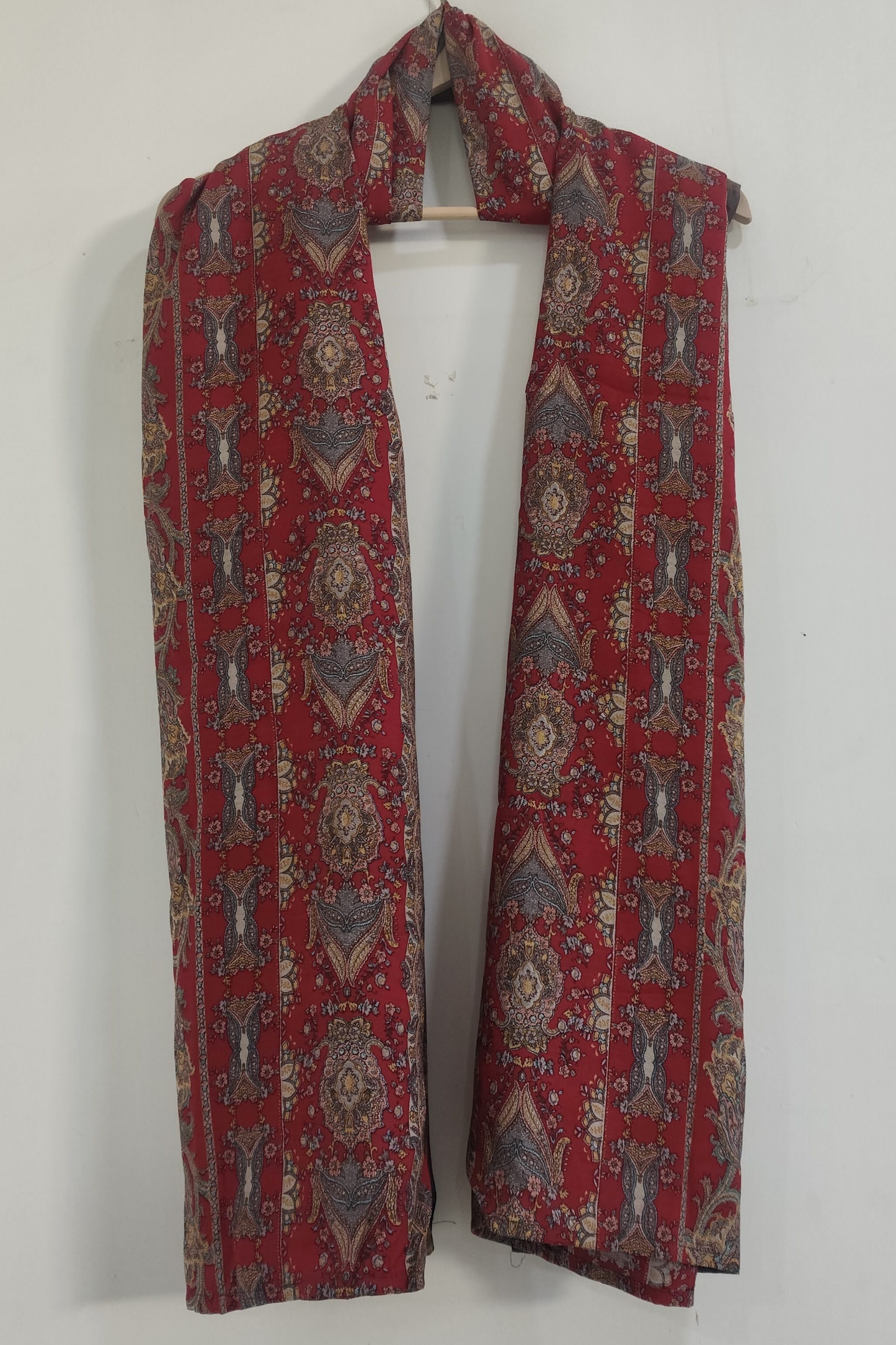 Maroon Abstract Silk Dupatta