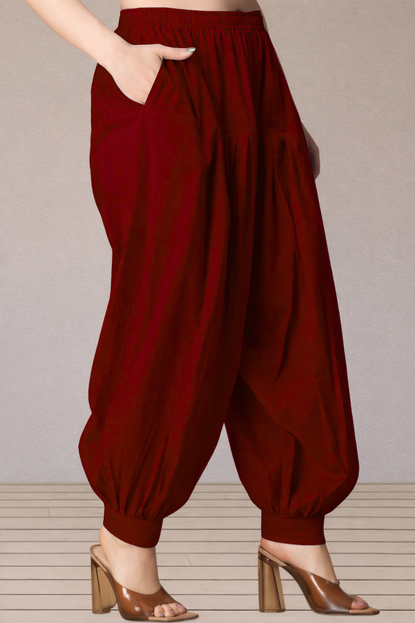 Maroon Cotton Afghani Salwar