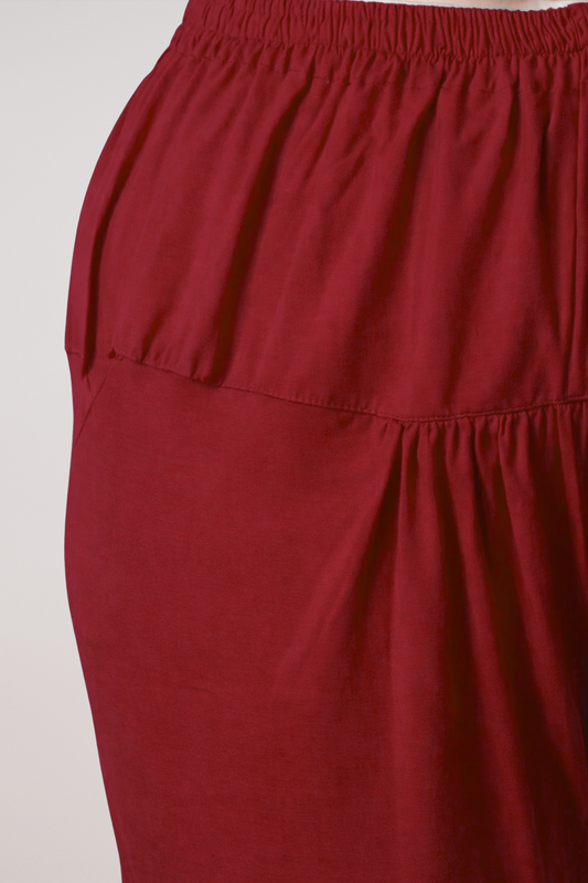 Maroon Cotton Churidar Pants