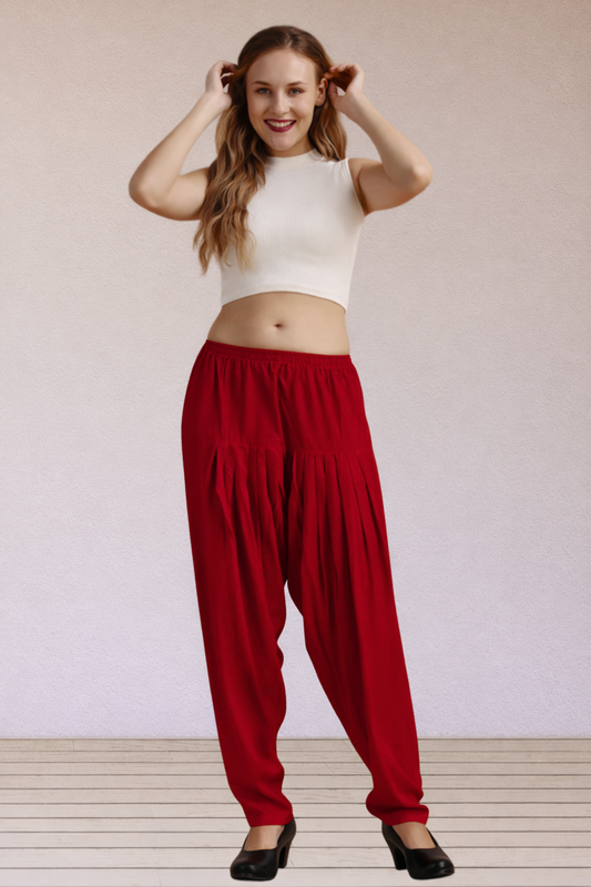 Maroon Easy Fit Rayon Salwar