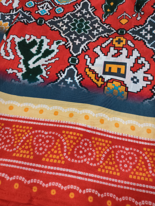 Artistic Maroon Printed Dupatta