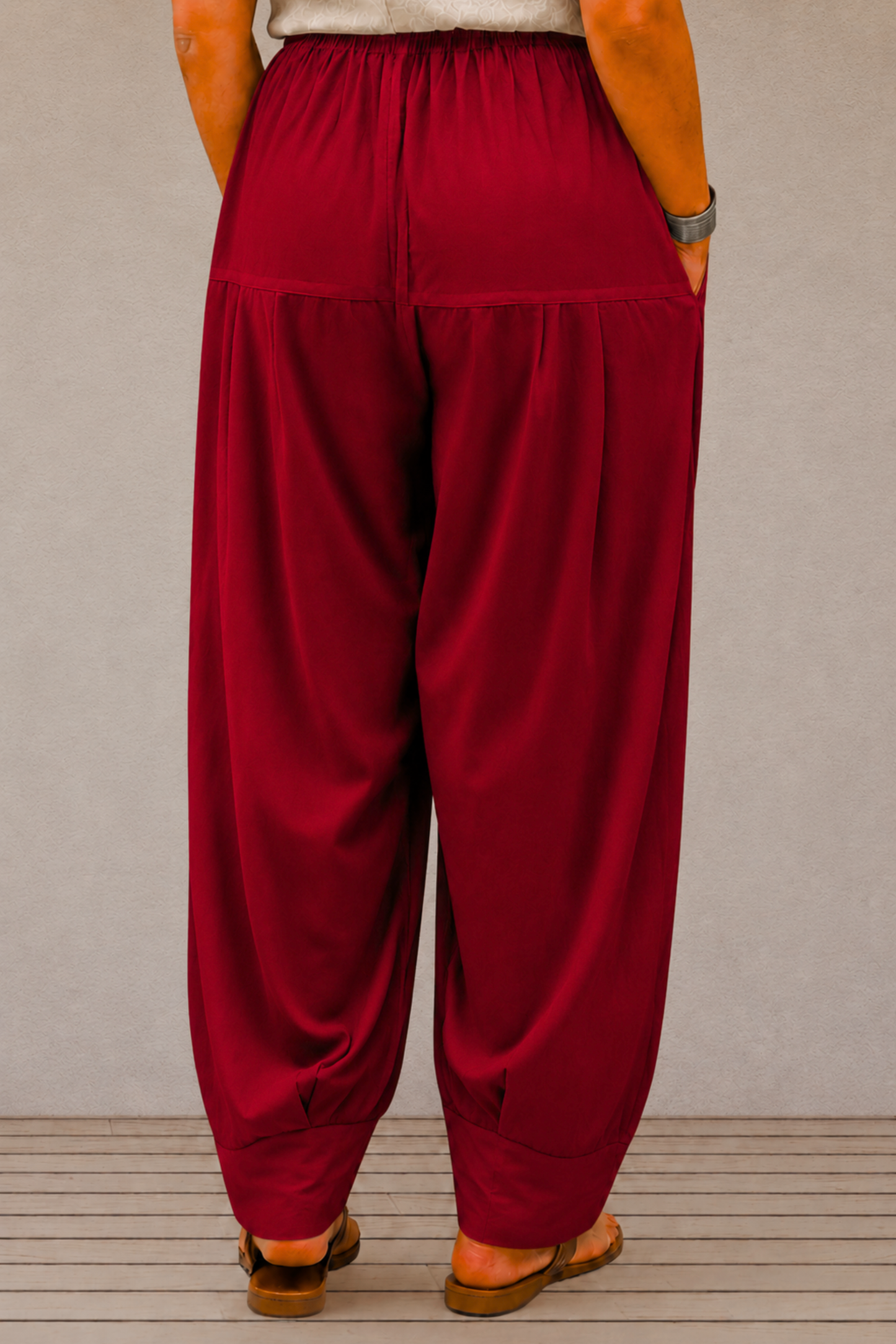 Maroon Rayon Farshi Salwar