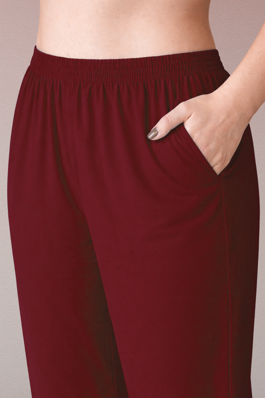 Maroon Rayon Kurti Pant