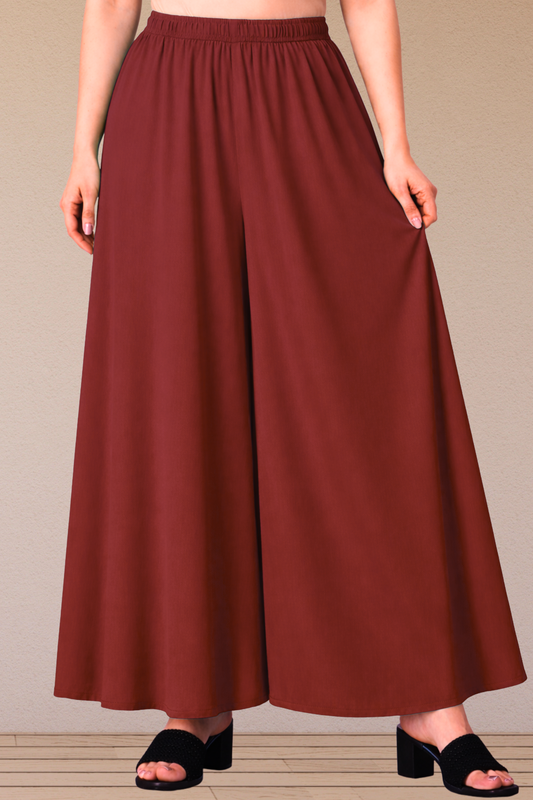 Maroon Rayon Skirt Palazzo