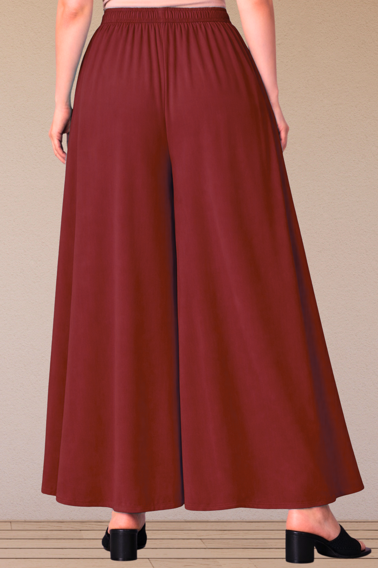 Maroon Rayon Skirt Palazzo