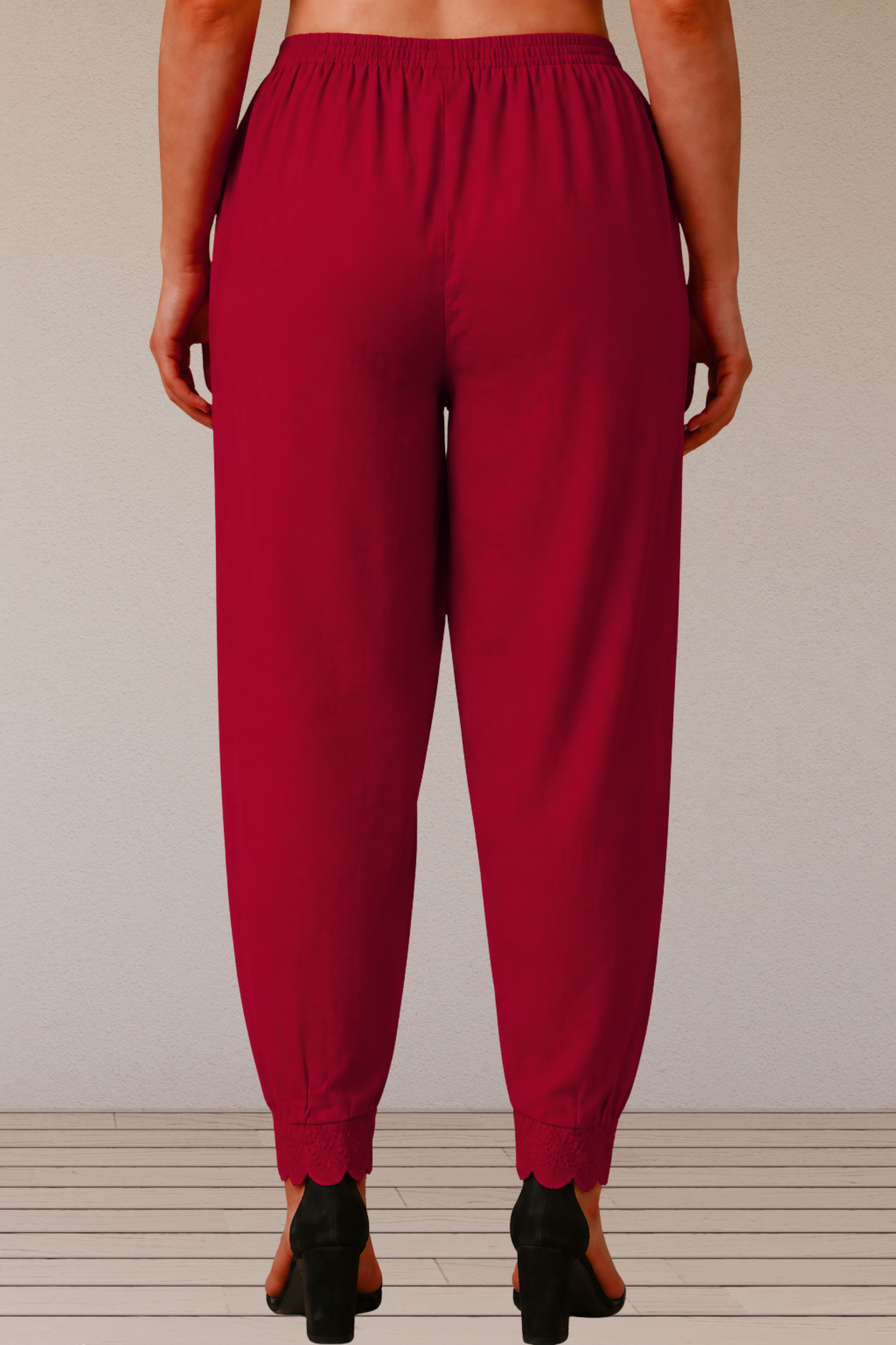 Maroon Scallop Cut Salwar