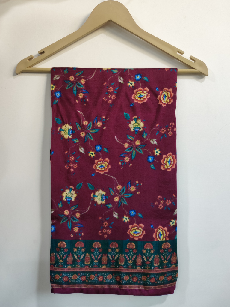 Wine Garden Silk Dupatta