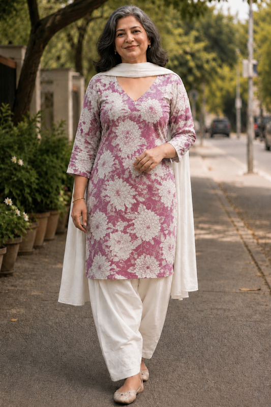 Mauve Meadow Farshi Salwar Suit