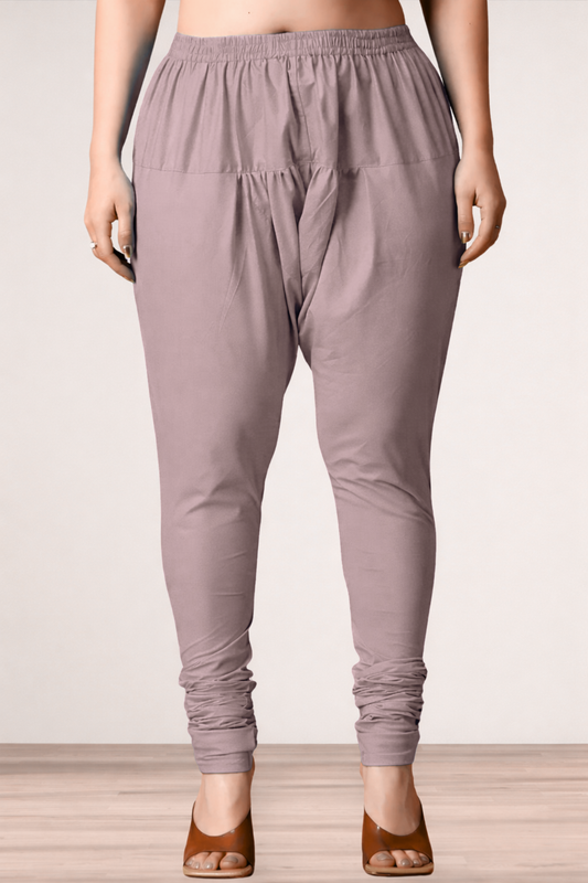 Mauve Rayon Churidar Pants