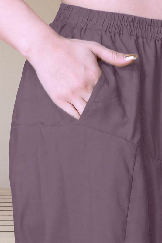 Mauve Rayon Pleated Salwar