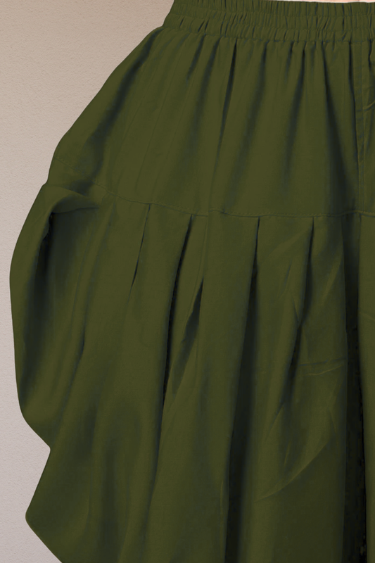 Mehandi Green Belted Dhoti Salwar