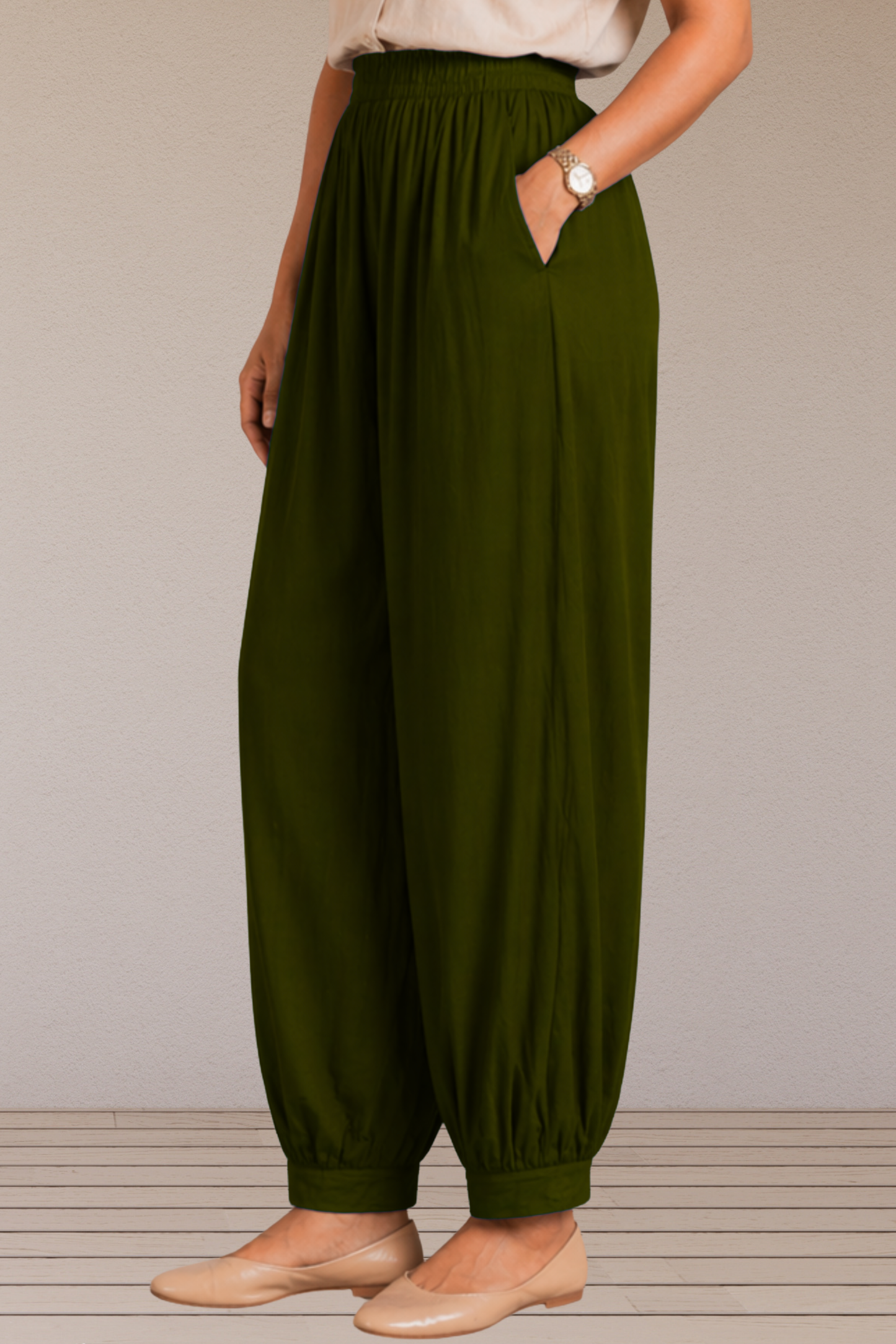 Mehandi Green Rayon Afghani Pants