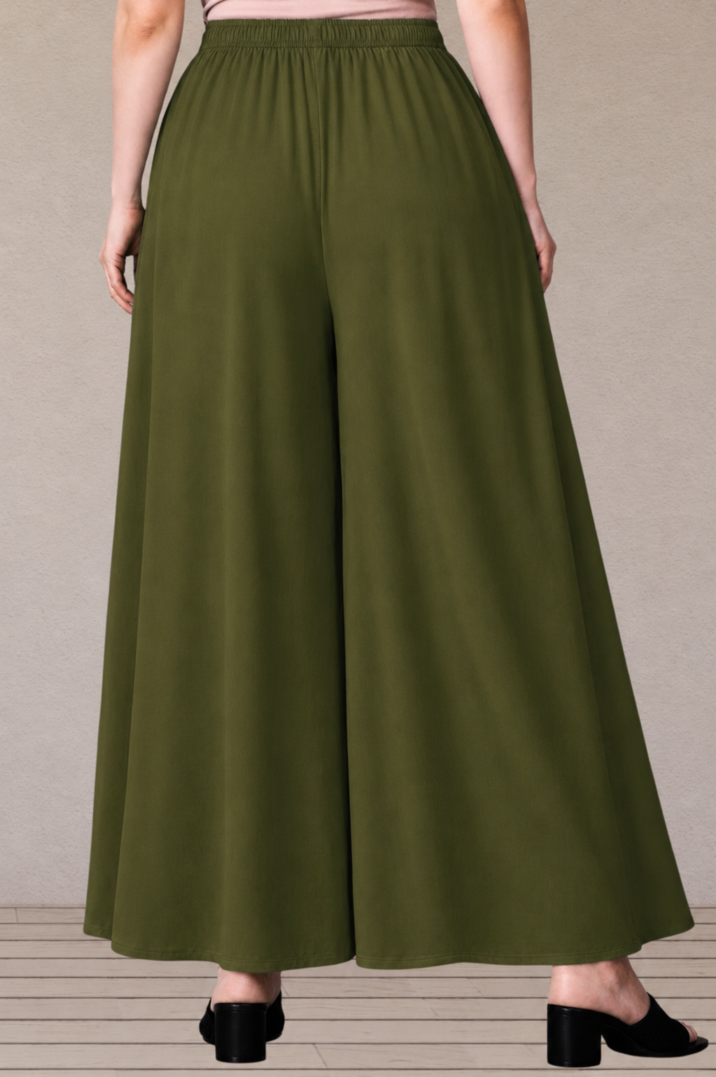 Mehandi Green Rayon Skirt Palazzo