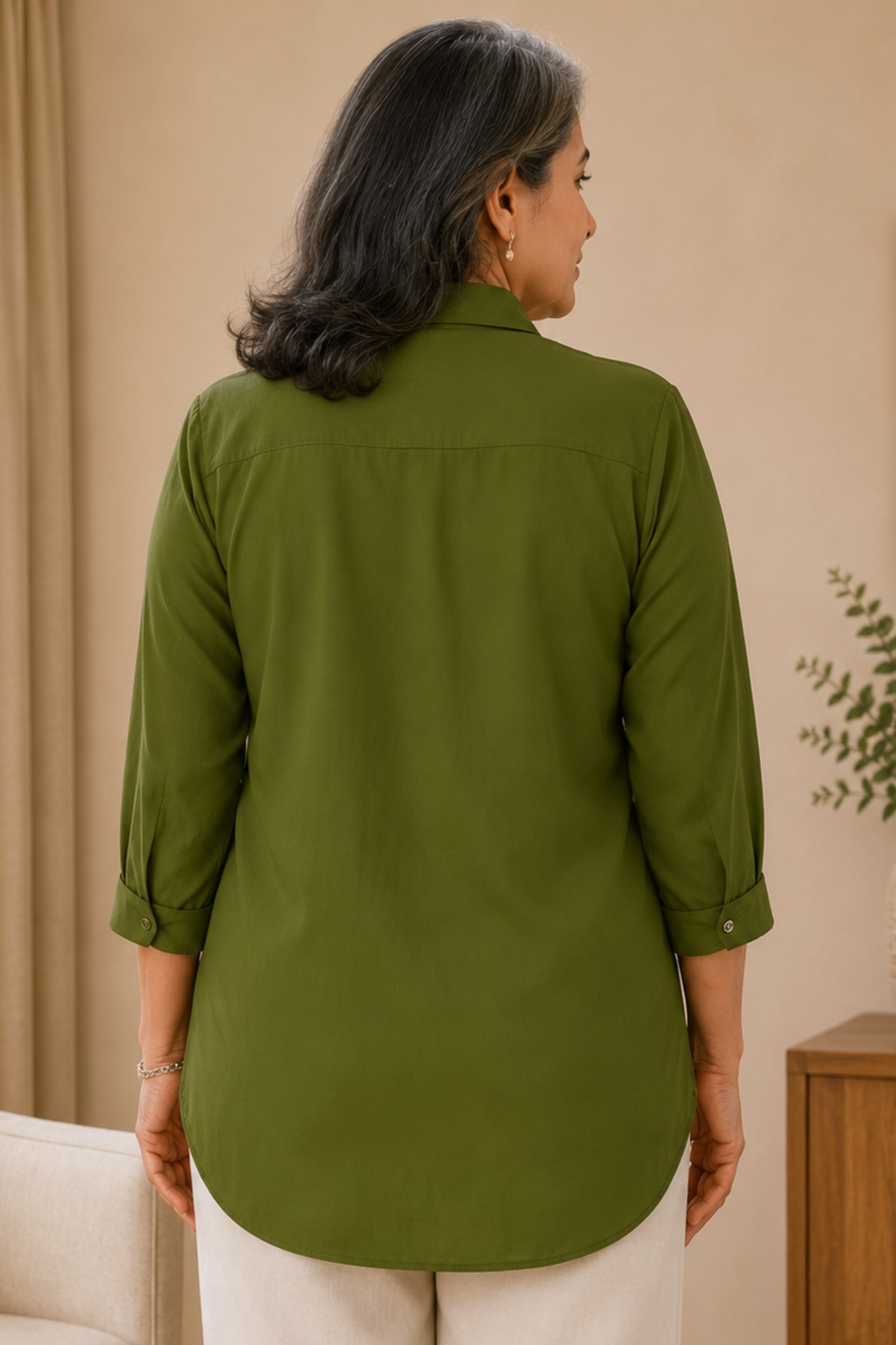 Mehandi Muse Solid Rayon Shirt