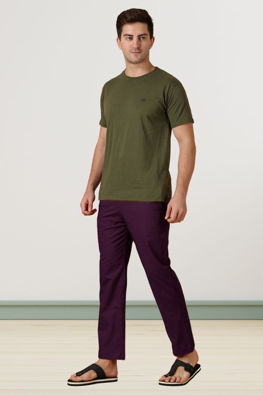 Burgundy Cotton Pant Pajama