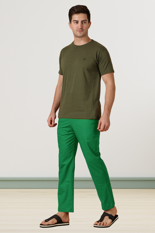 Dark Green Cotton Pant Pajama