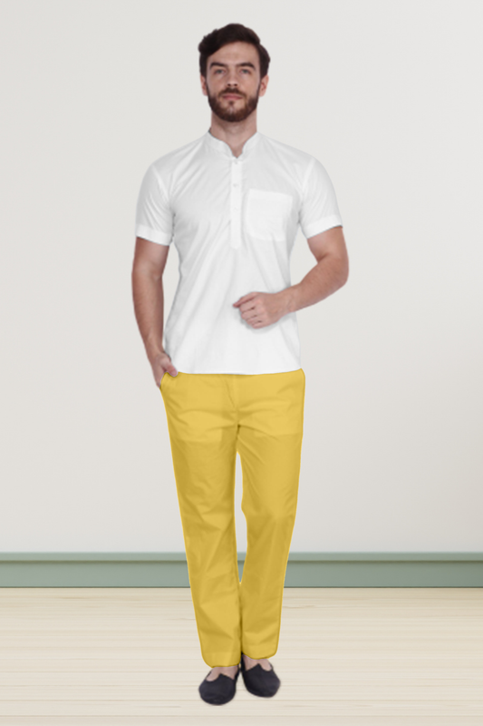 Yellow Cotton Pant Pajama