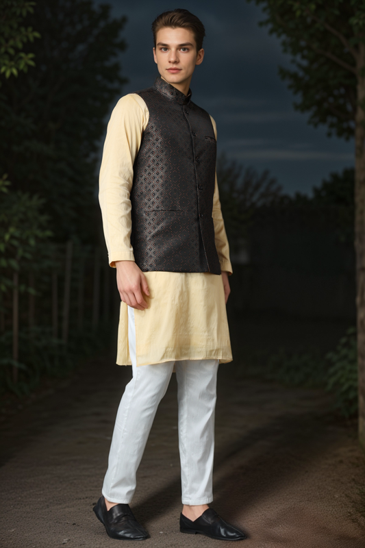 Buy Plus Size Ode to Life Jacket Kurta Set At Apella | Sizes XS to 10 XL | India | Free Delivery | Customized