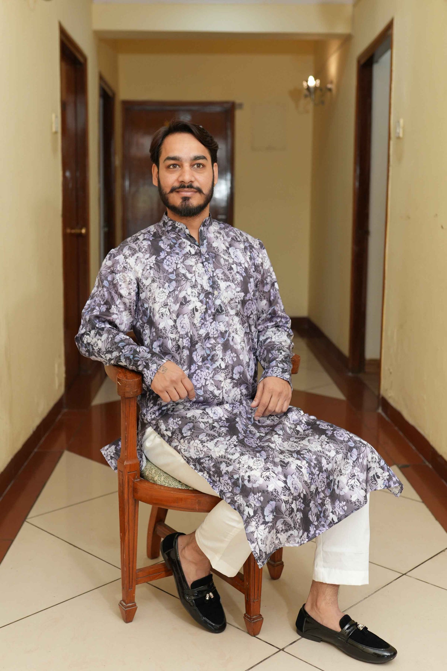 Buy Plus Size Violet Mosaic Printed Kurta At Apella | Sizes XS to 10 XL | India | Free Delivery | Customized