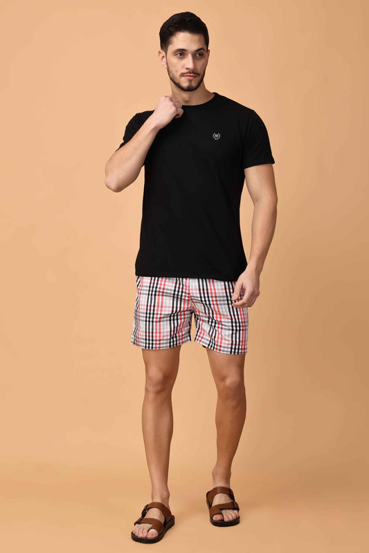 Buy Plus Size Classic Duo Poplin Cotton Shorts At Apella | Sizes XS to 10 XL | India | Free Delivery | Customized