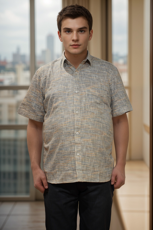 Smoky Weave Cotton Linen Shirt