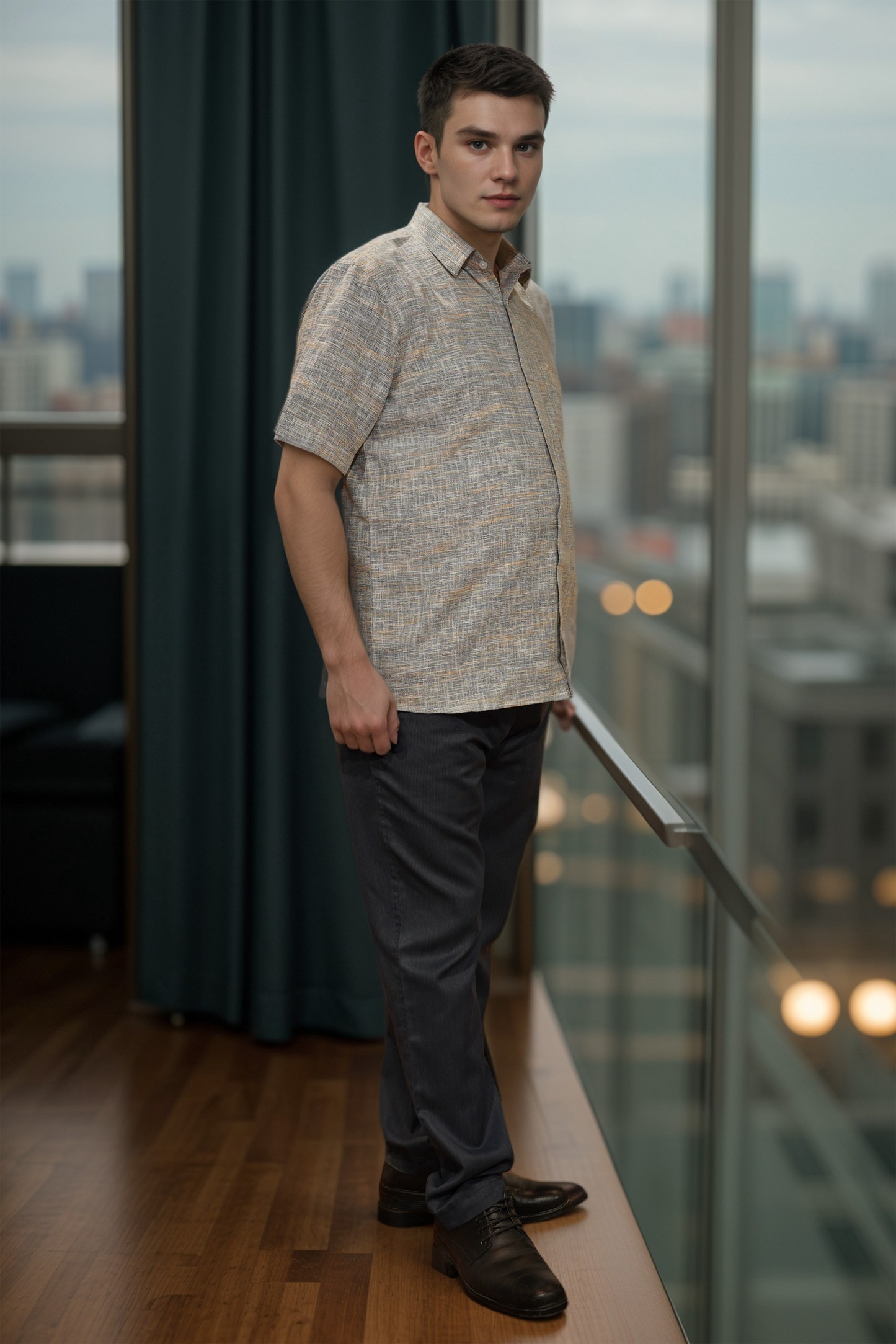 Smoky Weave Cotton Linen Shirt