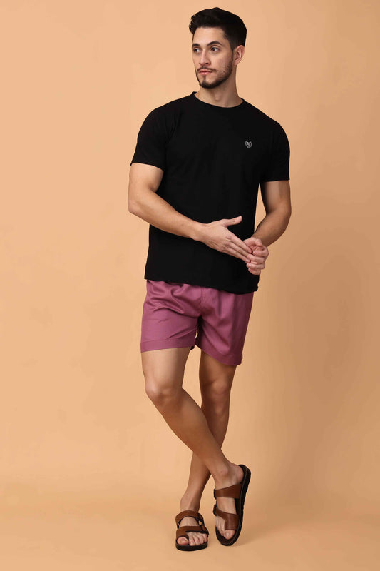 Buy Plus Size Dusty Plum Comfort Shorts At Apella | Sizes XS to 10 XL | India | Free Delivery | Customized