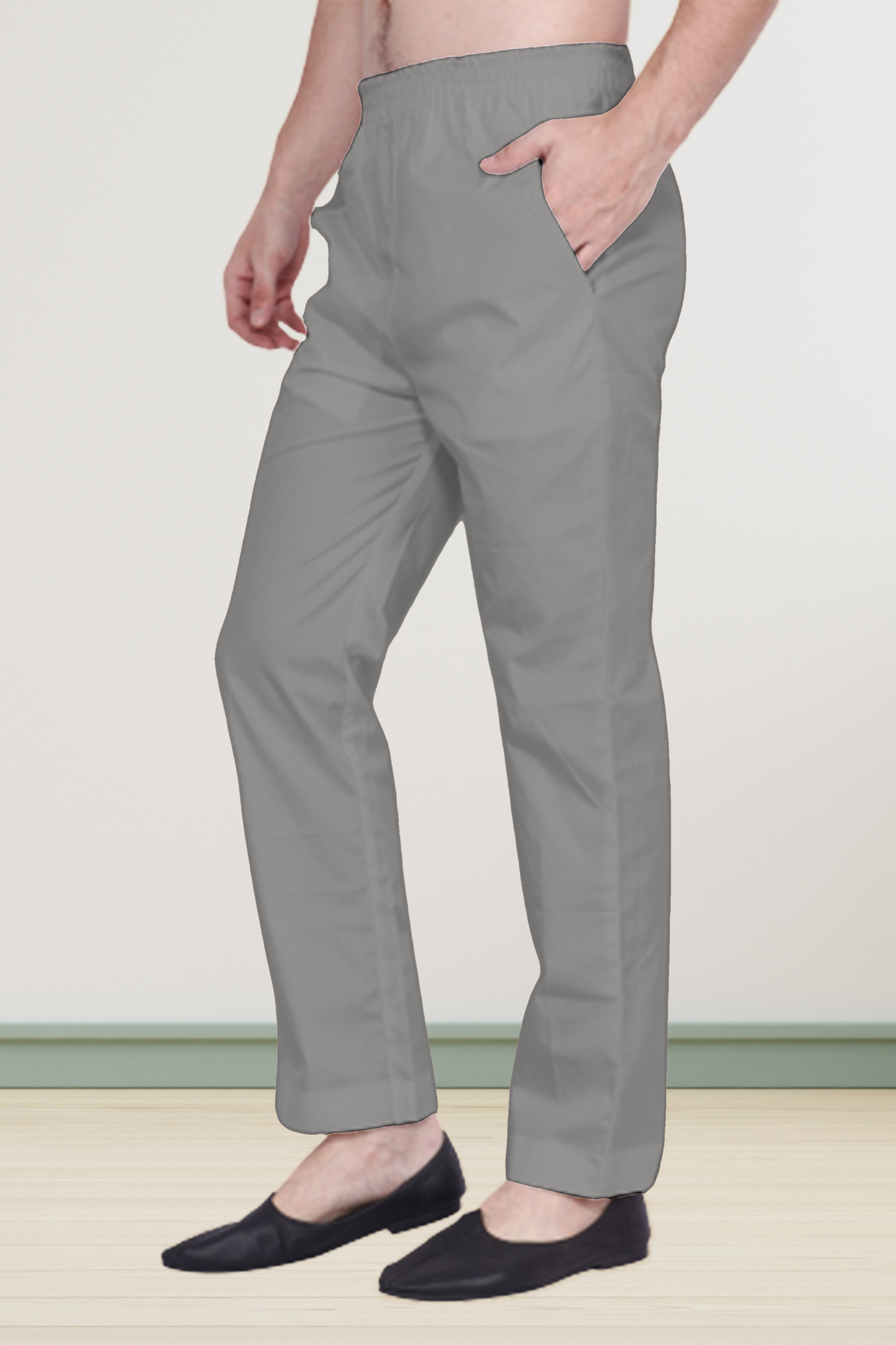 Steel Grey Cotton Pant Pajama