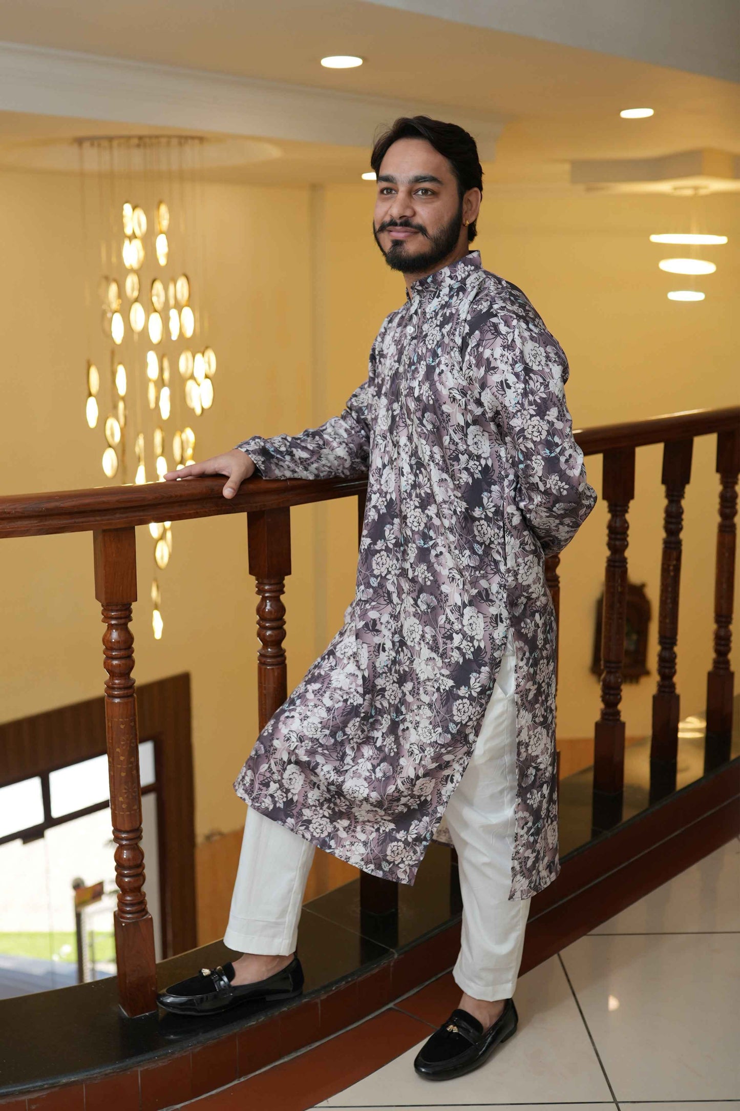 Buy Plus Size Burgundy Charm Printed Kurta Pajama At Apella | Sizes XS to 10 XL | India | Free Delivery | Customized