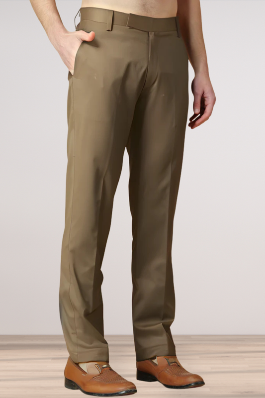 Desert Khakhi Solid Stretch Trouser