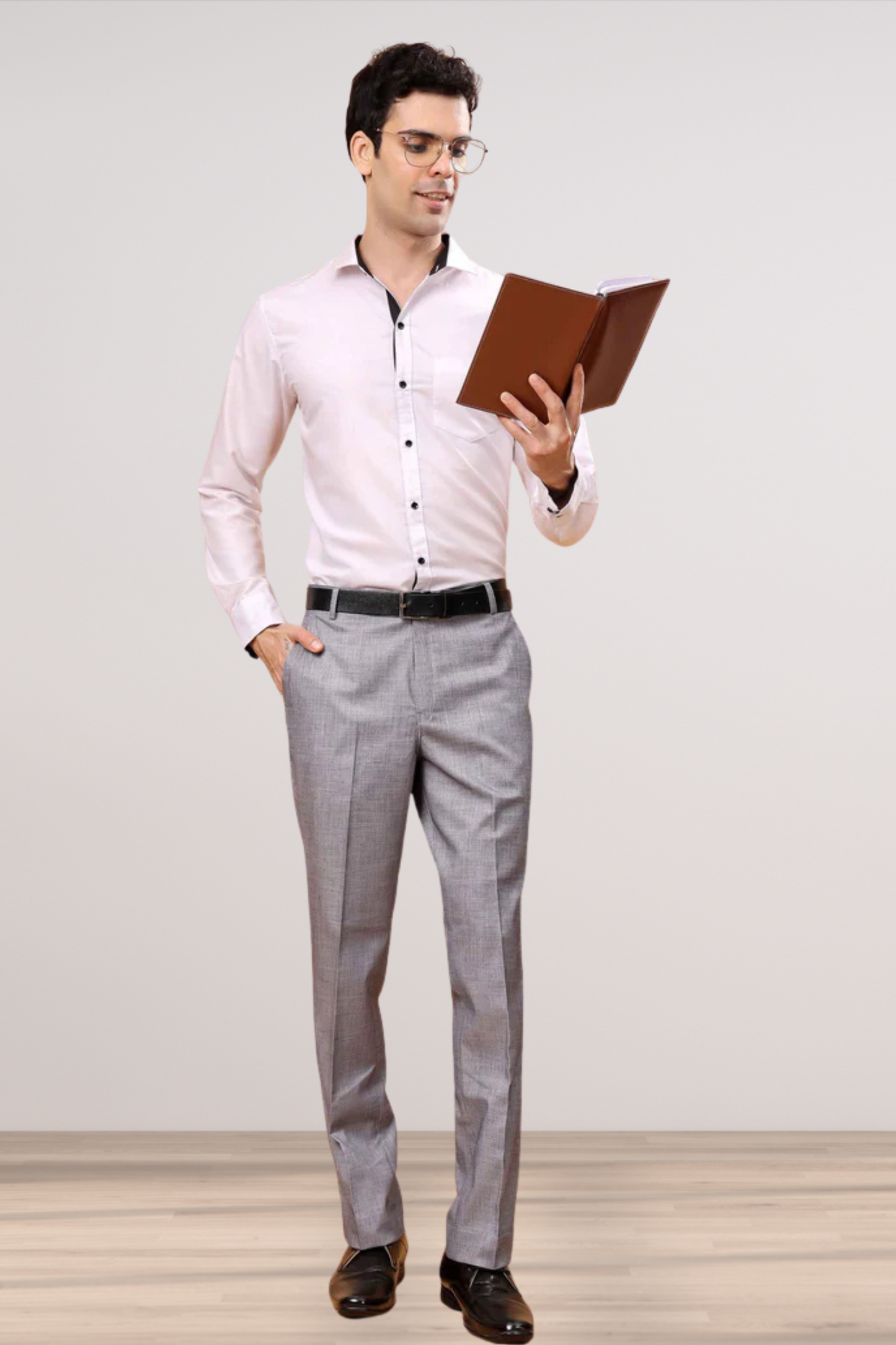Silver Grey Linen Formal Trousers