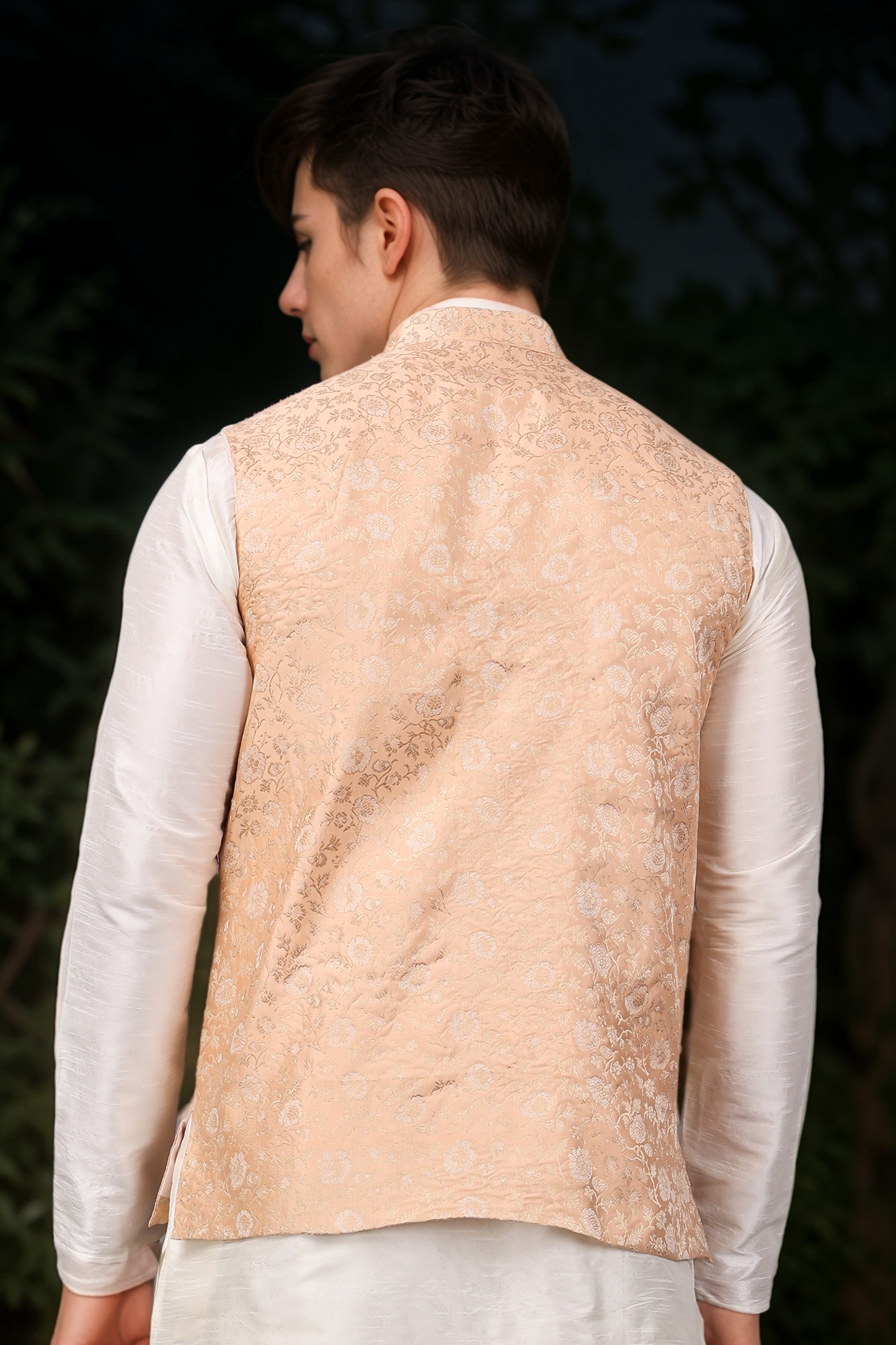 Buy Plus Size Apricot Aurora Brocade Vasket Set At Apella | Sizes XS to 10 XL | India | Free Delivery | Customized