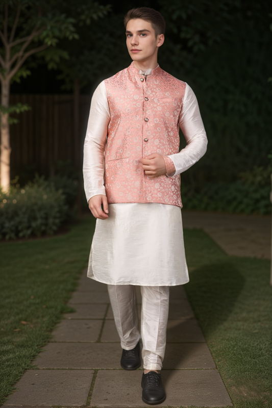 Coral Melody Brocade Vasket Set