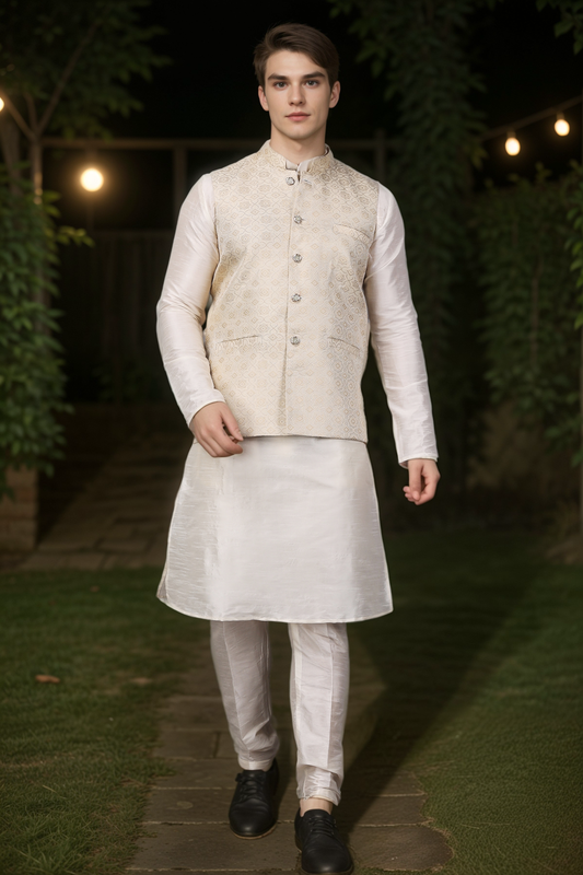 Creamy Radiance Kurta Vasket Set