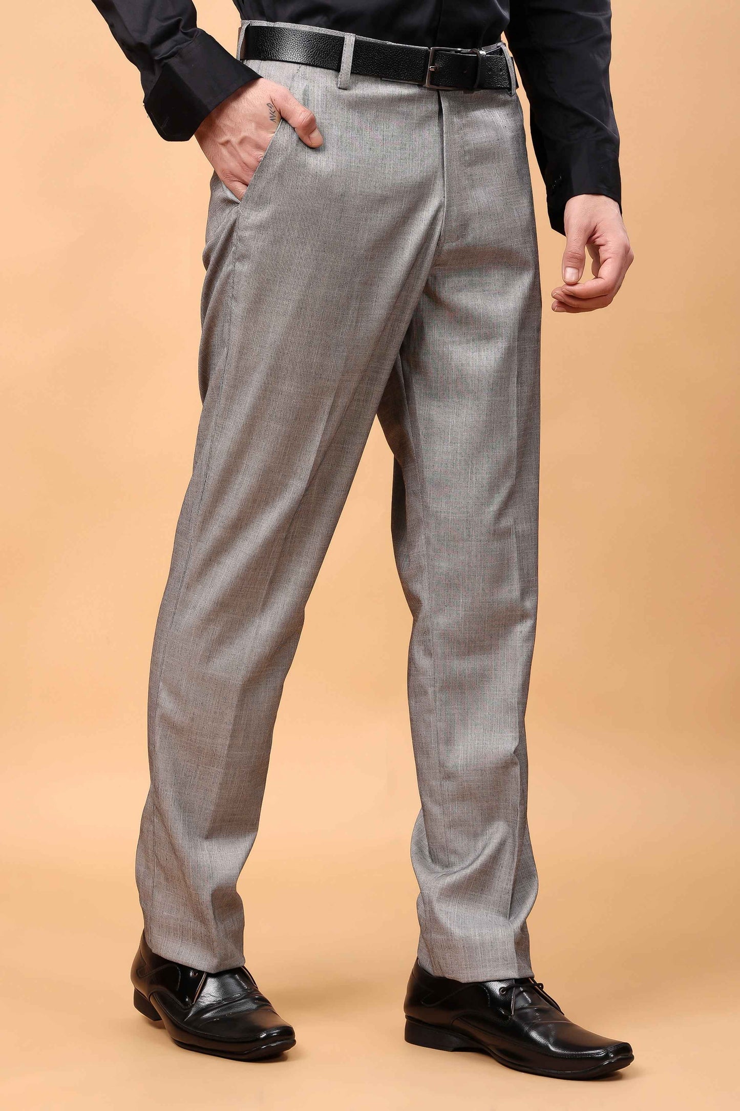 Slate Grey Linen Formal Trousers