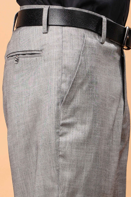Slate Grey Linen Formal Trousers