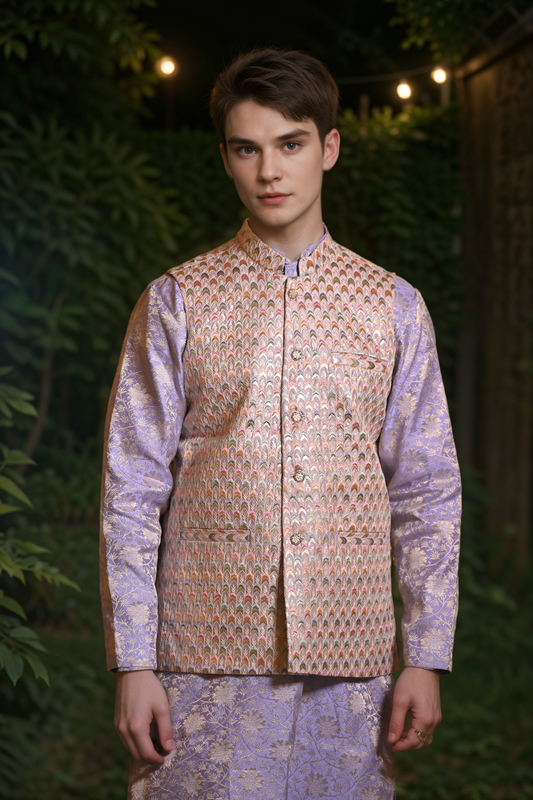 Buy Plus Size Lavender Sequin Kurta Vasket Set At Apella | Sizes XS to 10 XL | India | Free Delivery | Customized