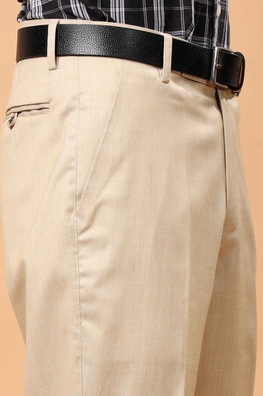 Soft Camel Linen Formal Trousers