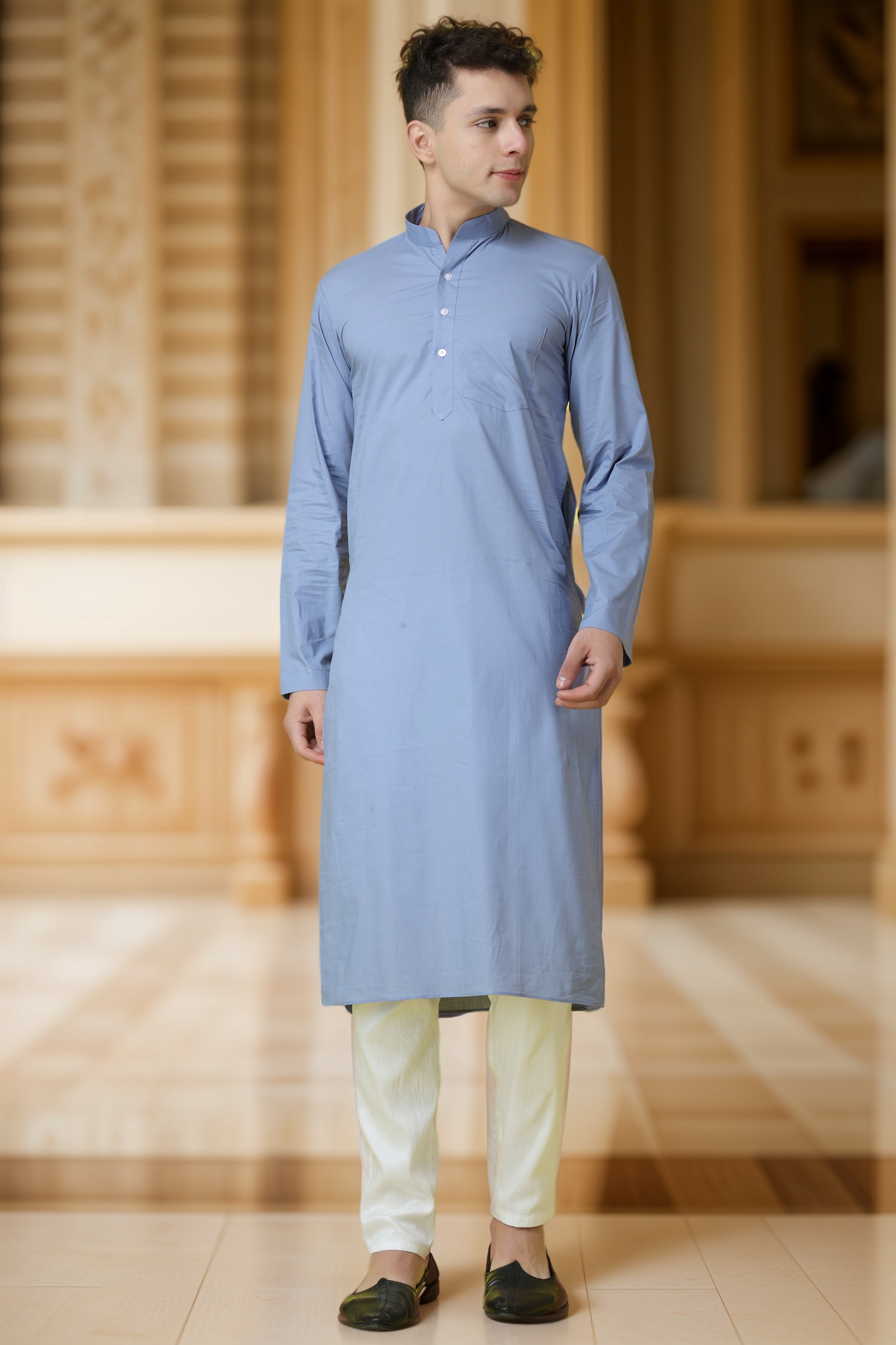 Buy Plus Size Marble Grey Cotton Kurta At Apella | Sizes XS to 10 XL | India | Free Delivery | Customized