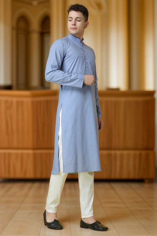 Buy Plus Size Marble Grey Cotton Kurta Pajama At Apella | Sizes XS to 10 XL | India | Free Delivery | Customized