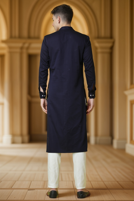 Buy Plus Size Midnight Tale Cotton Kurta Pajama At Apella | Sizes XS to 10 XL | India | Free Delivery | Customized