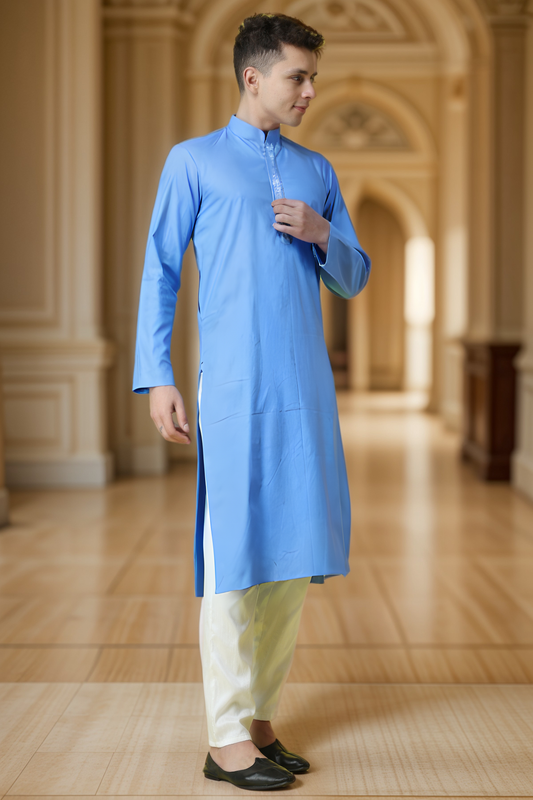 Buy Plus Size Moonstruck Embroidered Kurta Pajama At Apella | Sizes XS to 10 XL | India | Free Delivery | Customized