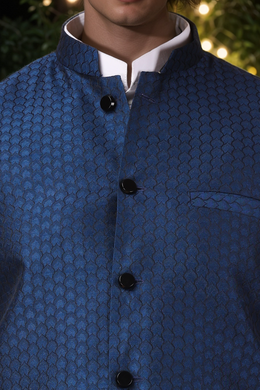 Buy Plus Size Mystic Blue Fancy Vasket At Apella | Sizes XS to 10 XL | India | Free Delivery | Customized