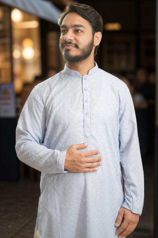 Buy Plus Size Skyline Embroidered Cotton Kurta At Apella | Sizes XS to 10 XL | India | Free Delivery | Customized